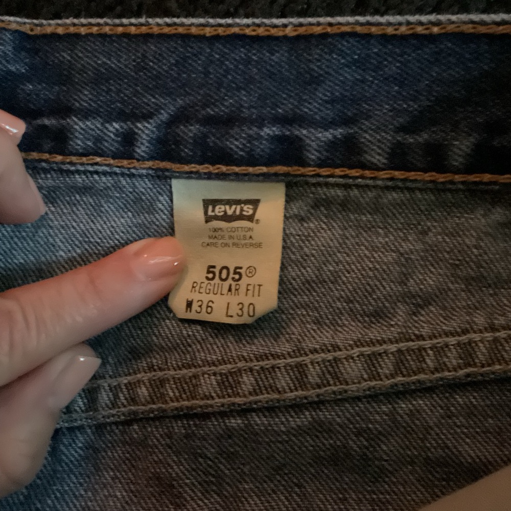 Vintage Sz 36 x 30 Men’s Levis 505 Regular Fit Jeans Medium Blue Y2K 90s - Picture 3 of 8